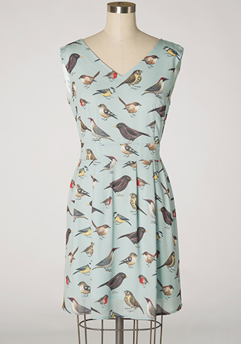 Bird Watching Dress in Light Blue - Click Image to Close