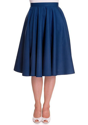 Classic Movies Full Skirt in Navy - Click Image to Close