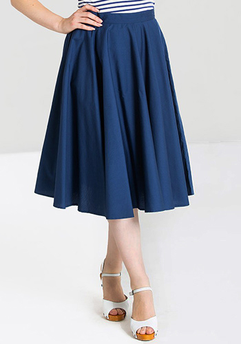 Classic Movies Full Skirt in Navy - Click Image to Close