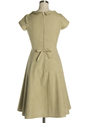 Beverly Dress in Olive Gingham - $70.00 : Women's Vintage-Style Dresses ...