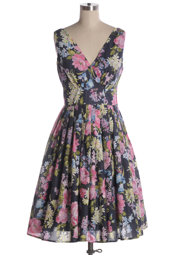 May Flowers Dress in Navy/Pink - $52.47 : Women's Vintage-Style Dresses ...